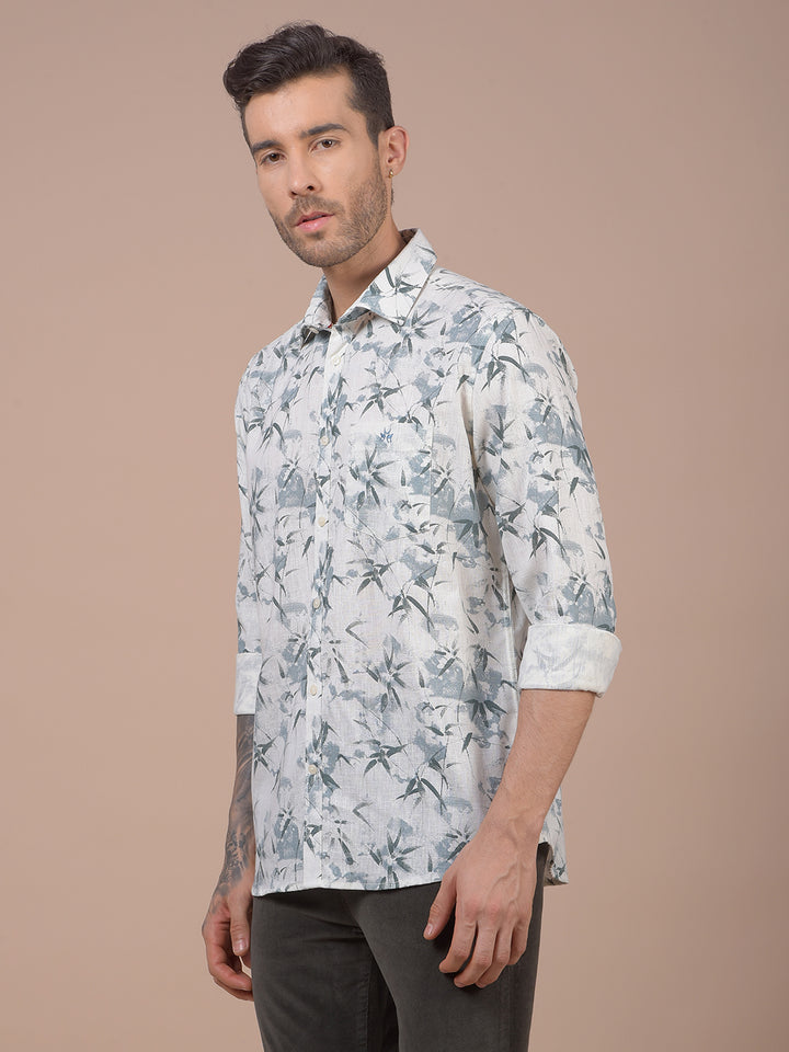 Blue Floral Print Shirt