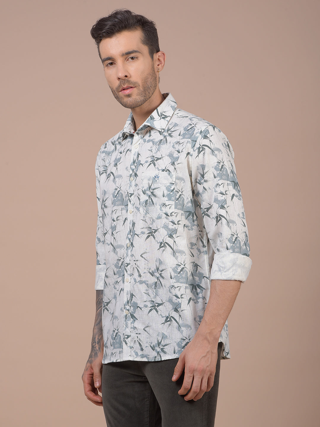 Blue Floral Print Shirt