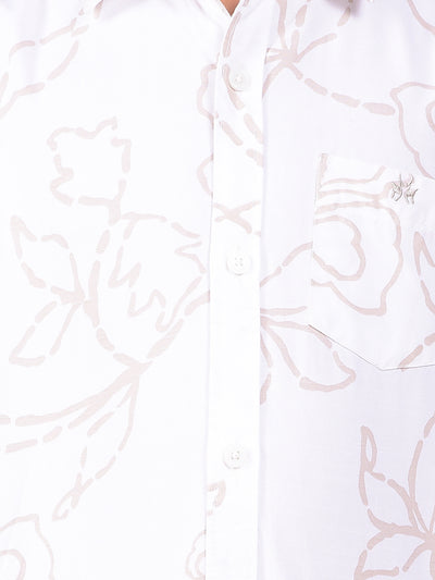 White Floral Print Shirt
