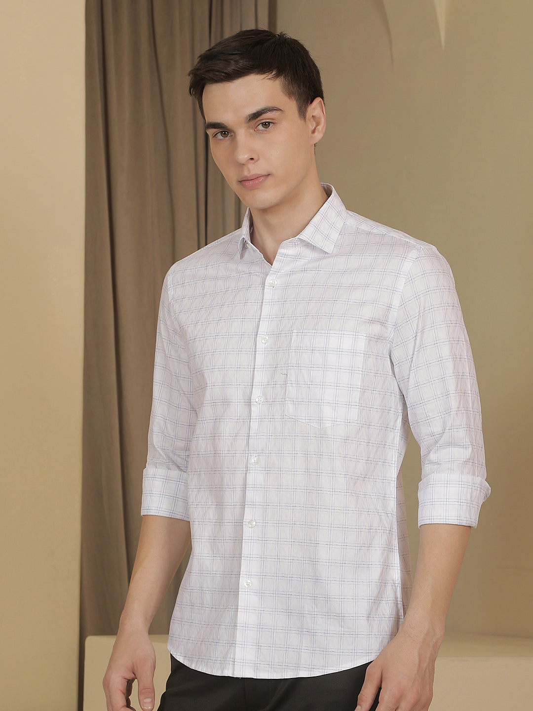 Blue Checked 100% Cotton Shirt