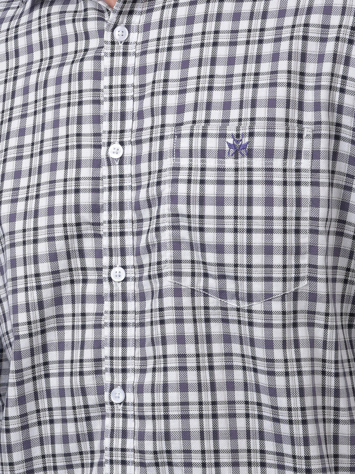 Purple Checked 100% Cotton Shirt