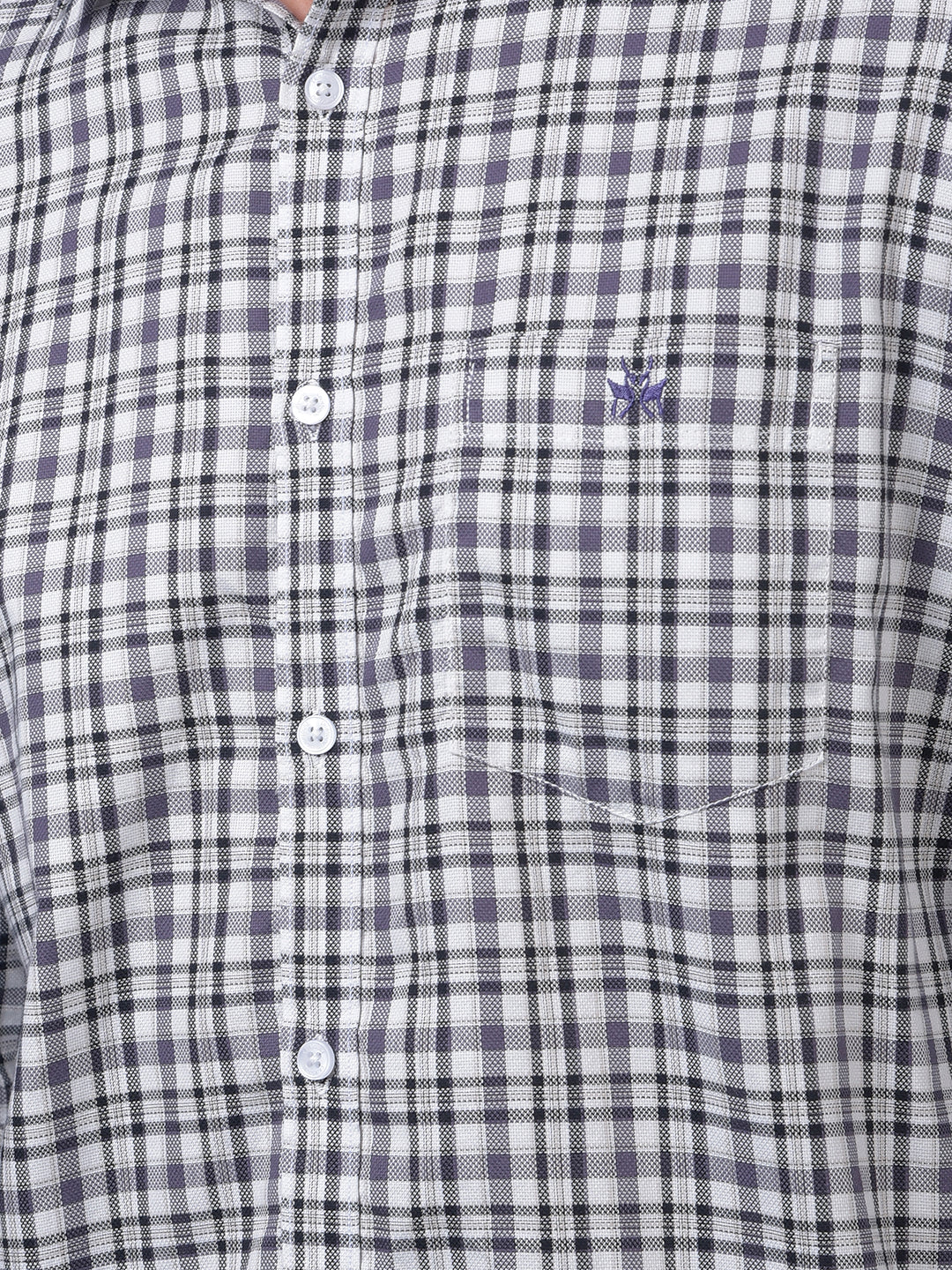 Purple Checked 100% Cotton Shirt