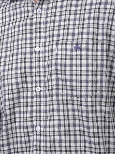 Purple Checked 100% Cotton Shirt