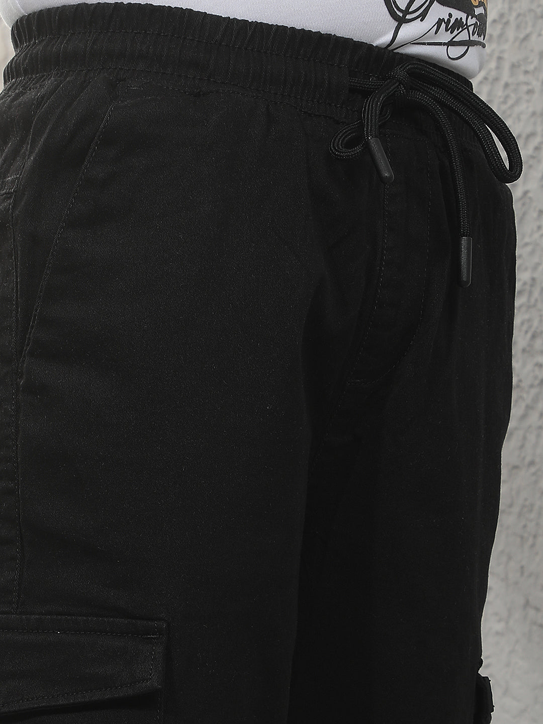 Modern Raven Black Cargo Trackpants