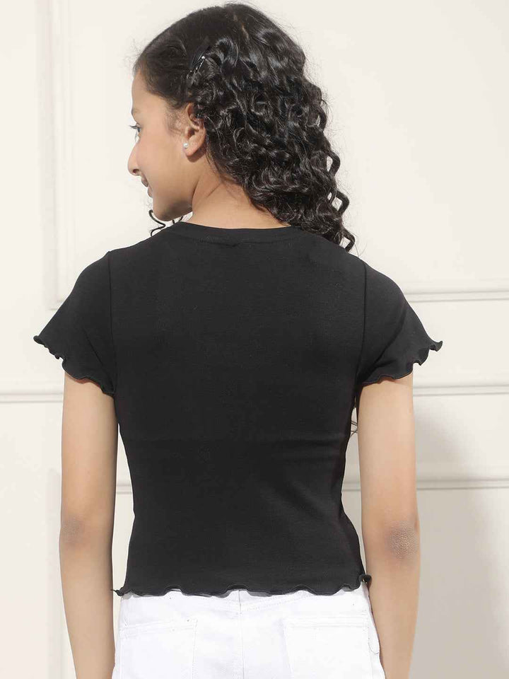 Black Modal Cropped T-Shirt