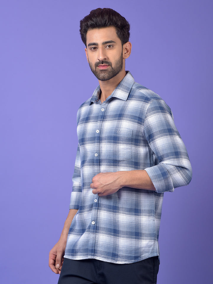 Grey Checked 100% Cotton Shirt