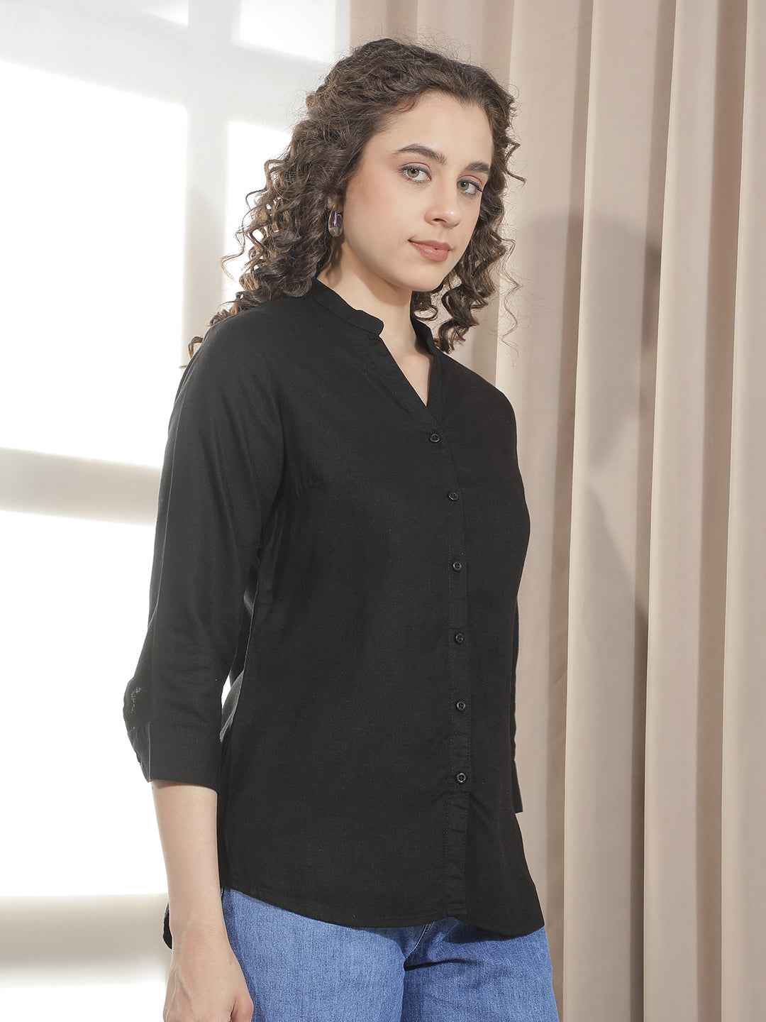 Dashing Black Luxe Linen Shirt