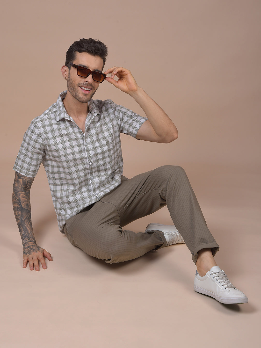 Olive Printed Trousers