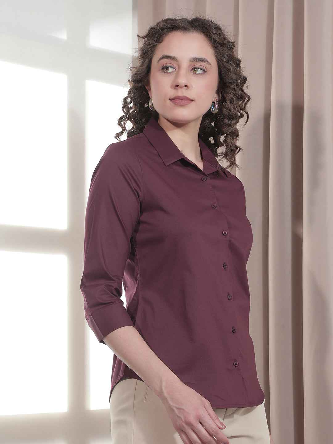 Rich Maroon Tailored Smart Shirt