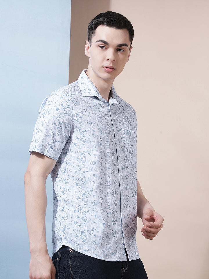 Fine Blue Printed Shirt