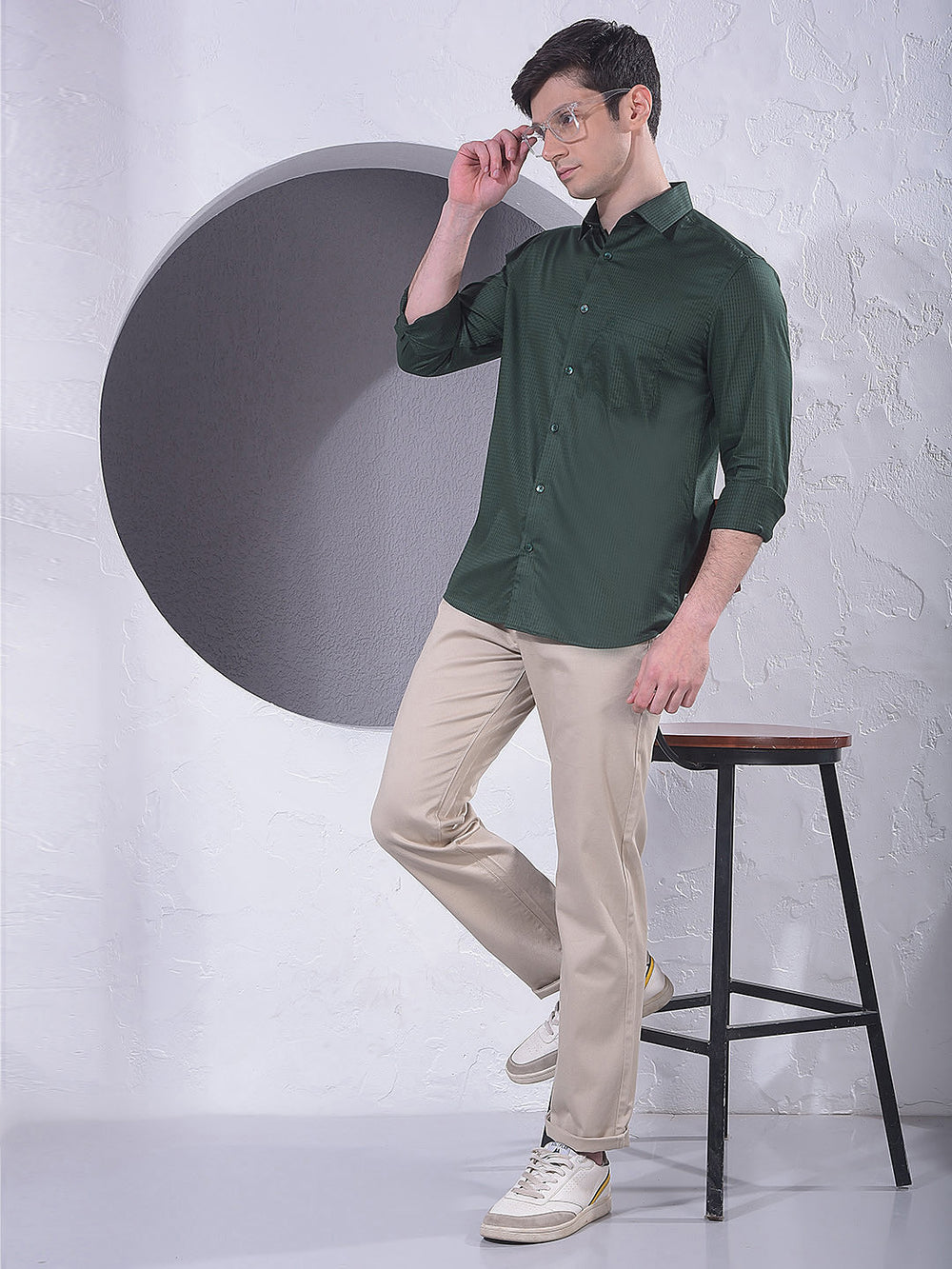 Smart Green Casual Shirt
