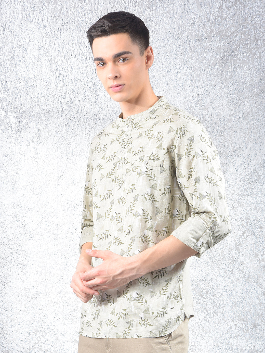 Green Floral Print Kurta
