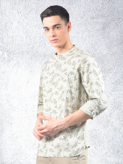 Green Floral Print Kurta
