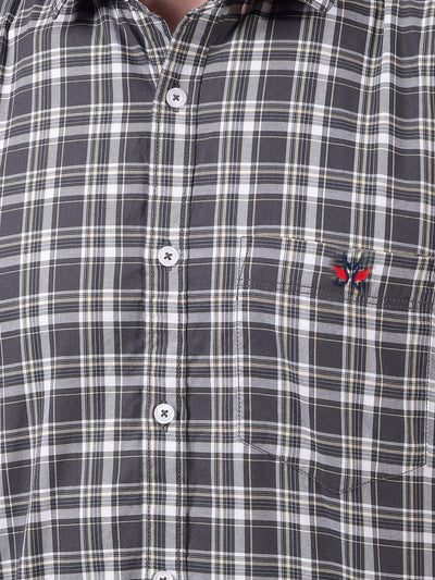 Purple Checked 100% Cotton Shirt-Men Shirts-Crimsoune Club