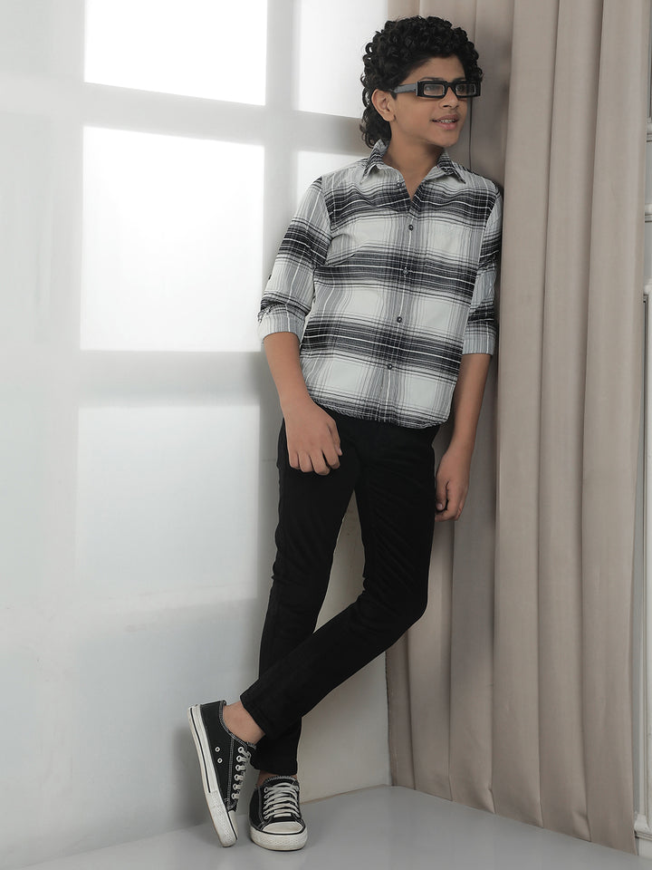 Black Cotton Stretchable Corduroy Trousers
