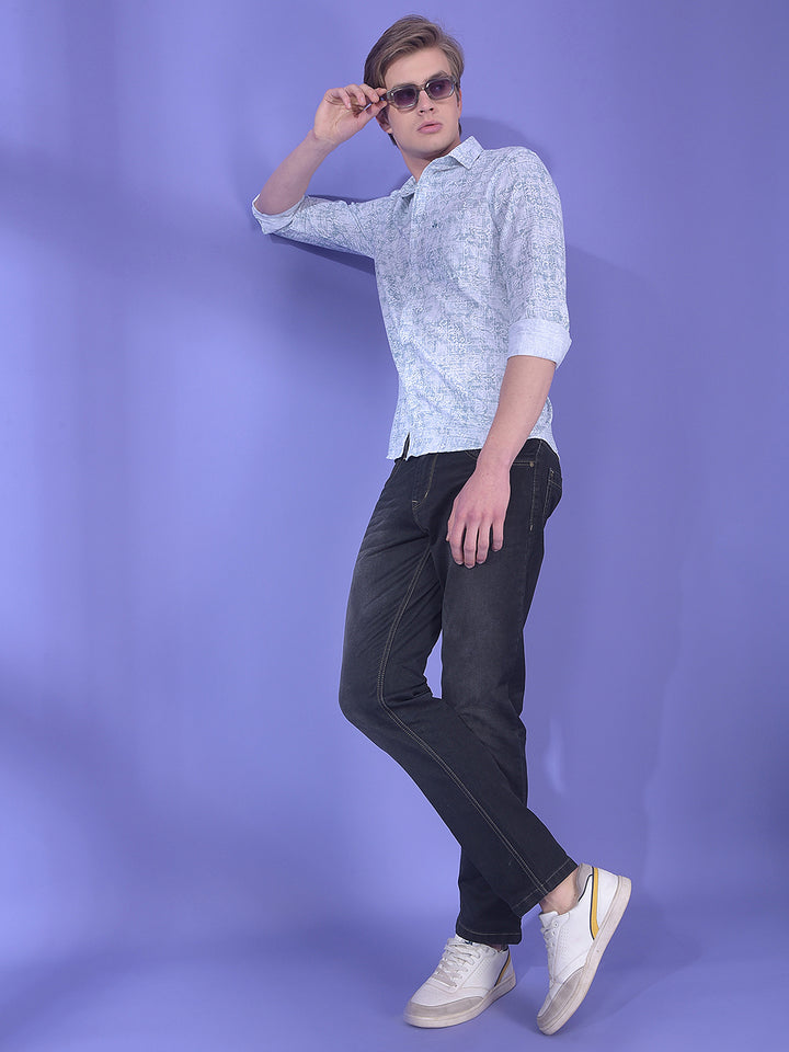 Green Printed 100% Cotton Shirt