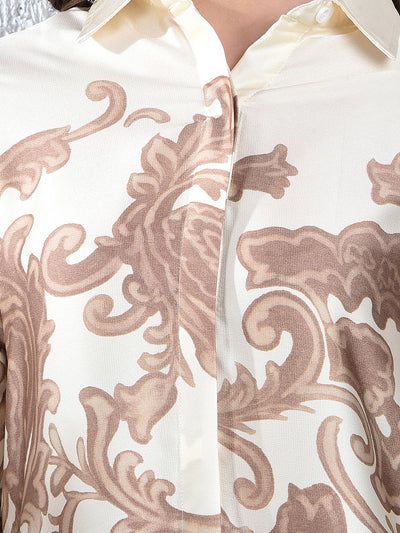 Brown Floral Print Shirt