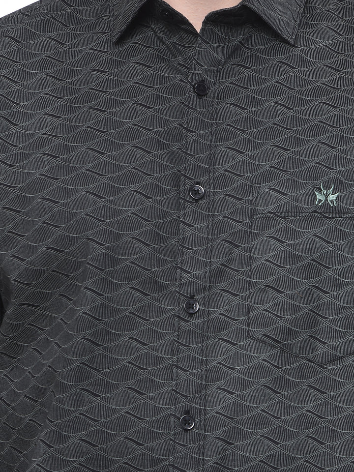 Black Printed 100% Cotton Shirt