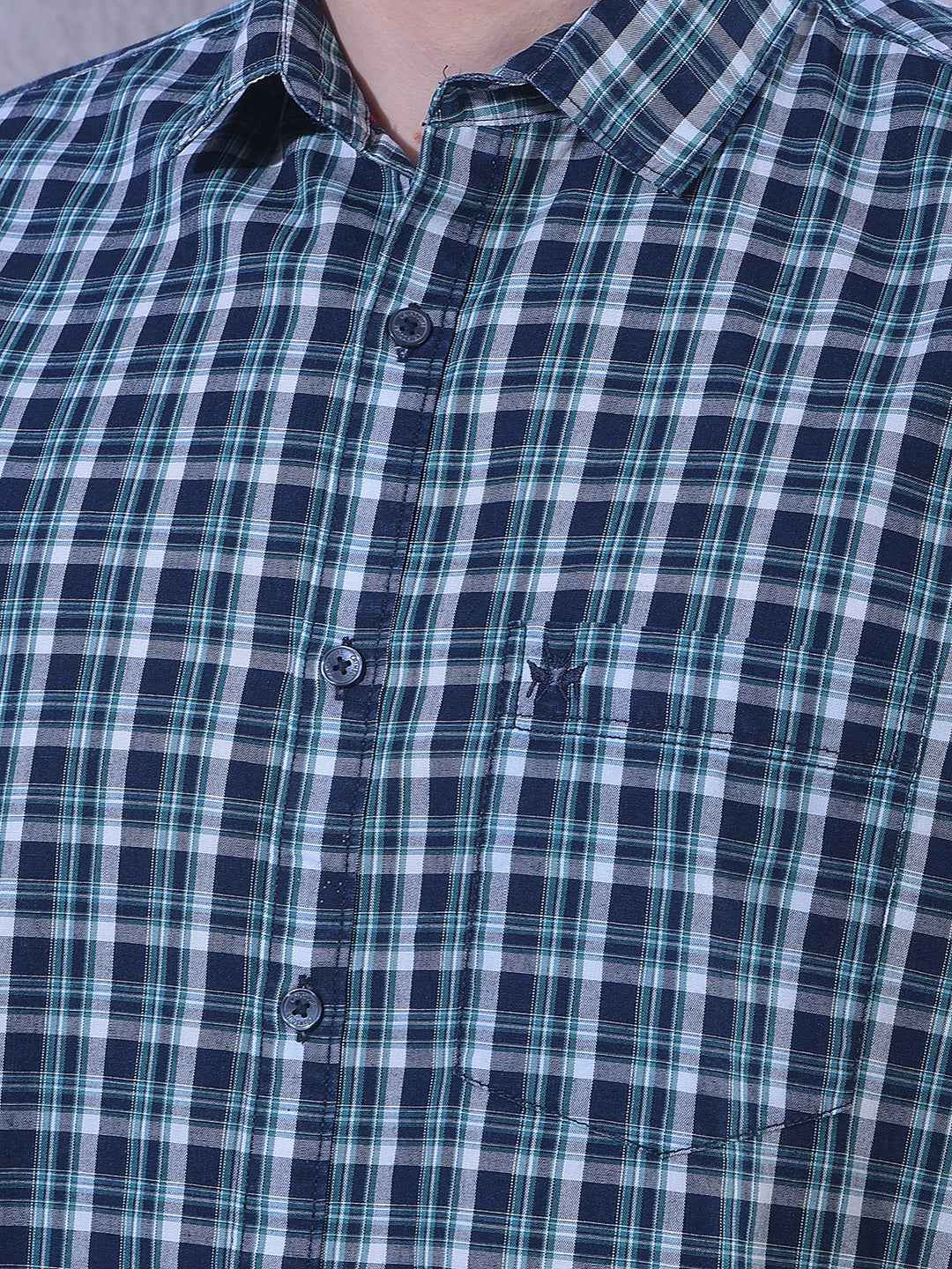 Green 100% Cotton Checked Shirt