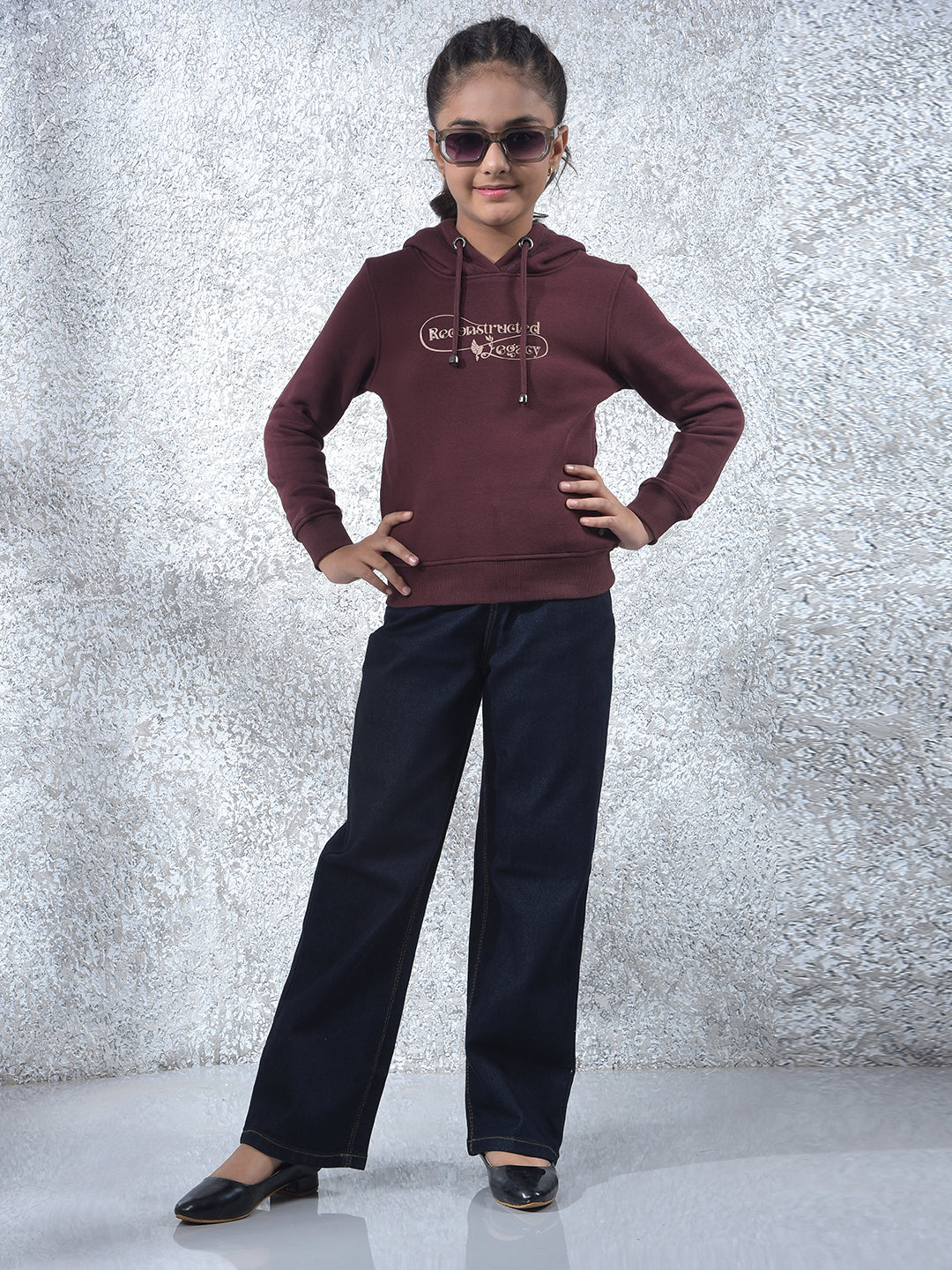 Blue Fashionable Wide-Leg Denim Cargo Jeans-Girls Jeans-Crimsoune Club