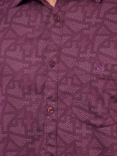 Maroon Printed Shirt