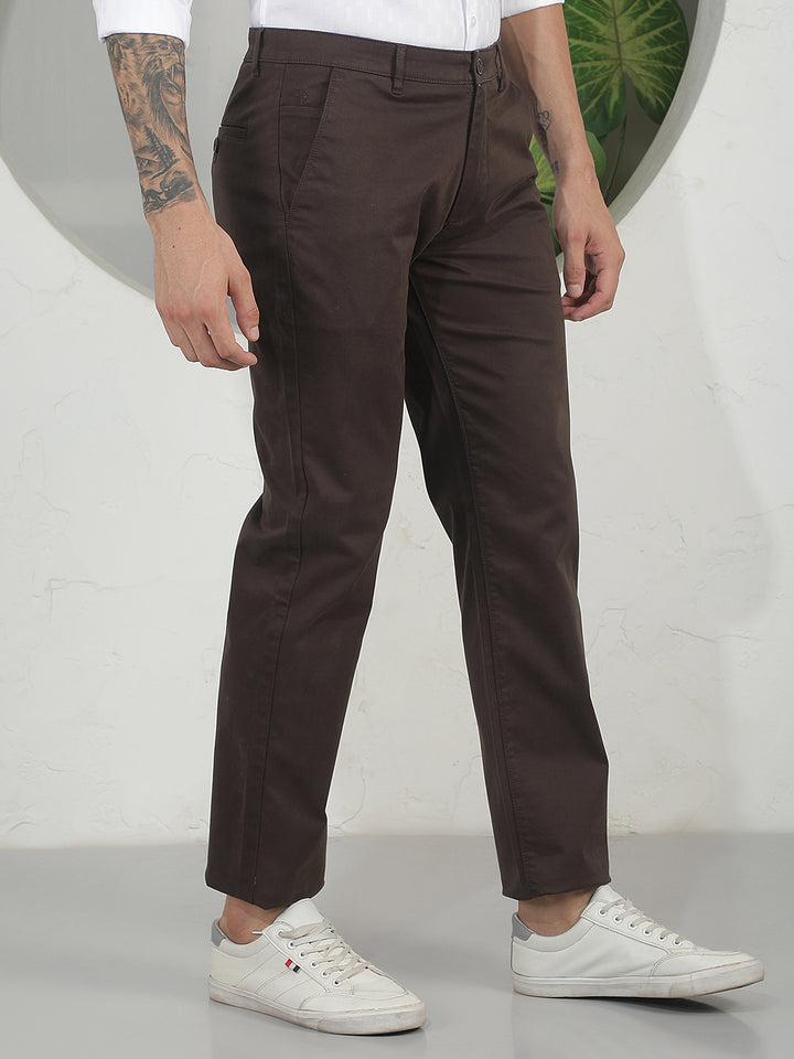 Essential Cocoa Brown Straight Trousers