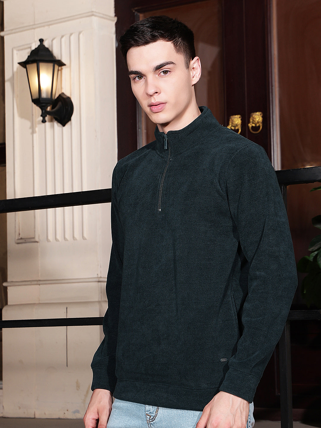 Green High Neck Sweatshirt
