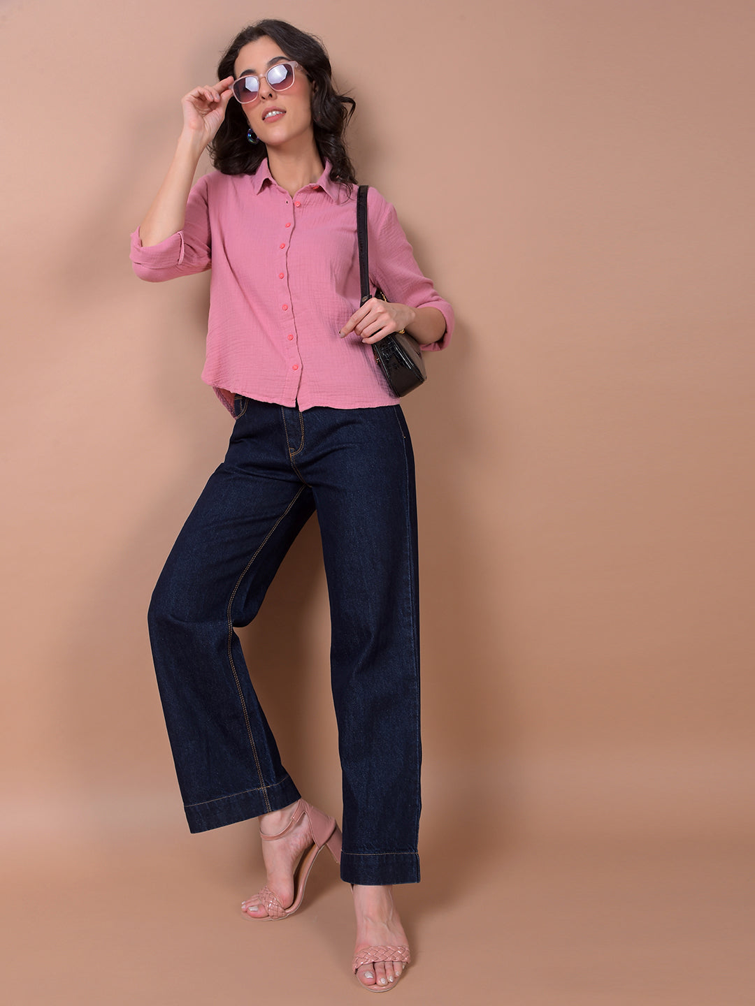 Blue Wide Leg 100% Cotton Jeans