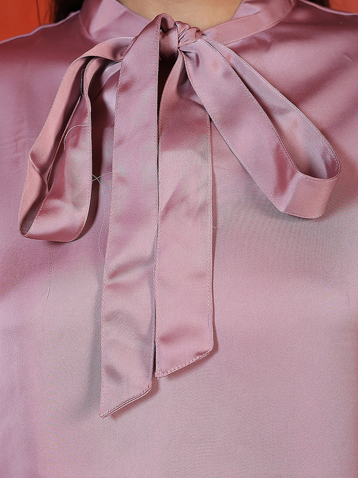 Pink Bow Neck Top