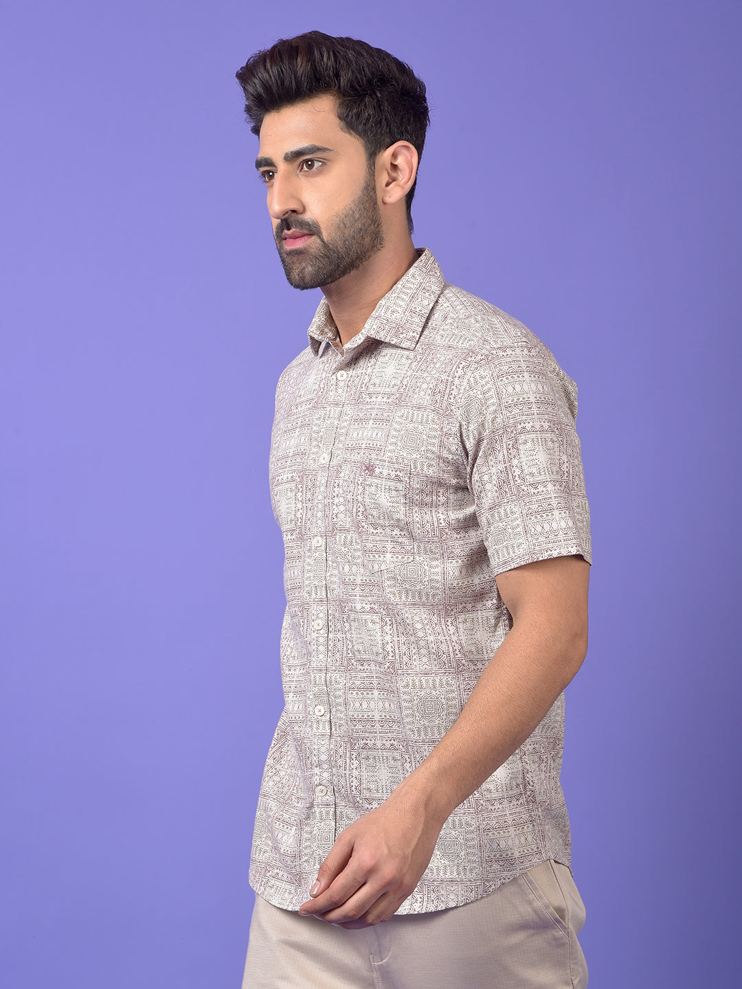 Olive Printed Shirt