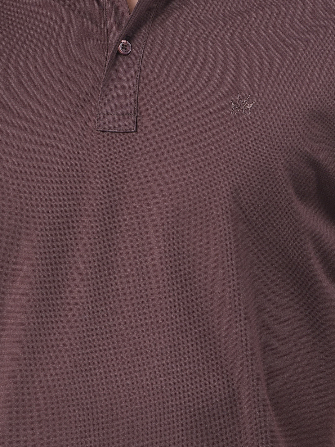 Brown Polo-Neck T-Shirt