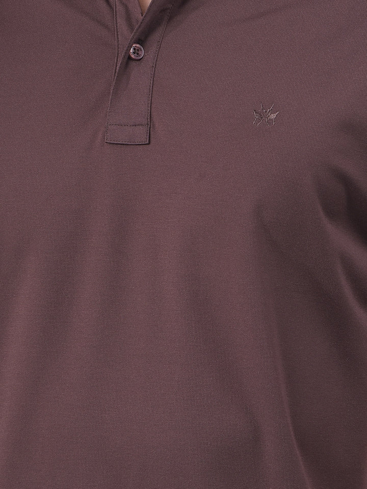 Brown Polo-Neck T-Shirt