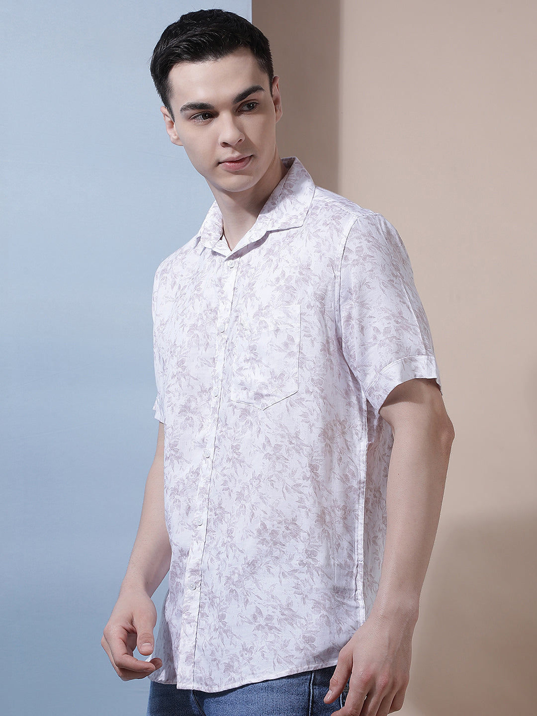 Purple Floral Print Shirt