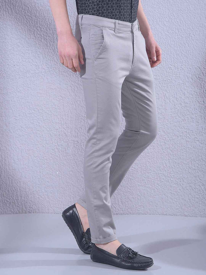 Grey Surface Detailed Print Trousers