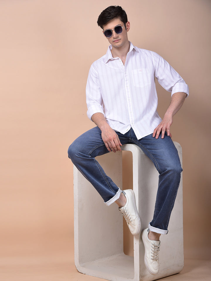 Navy Blue Straight Jeans