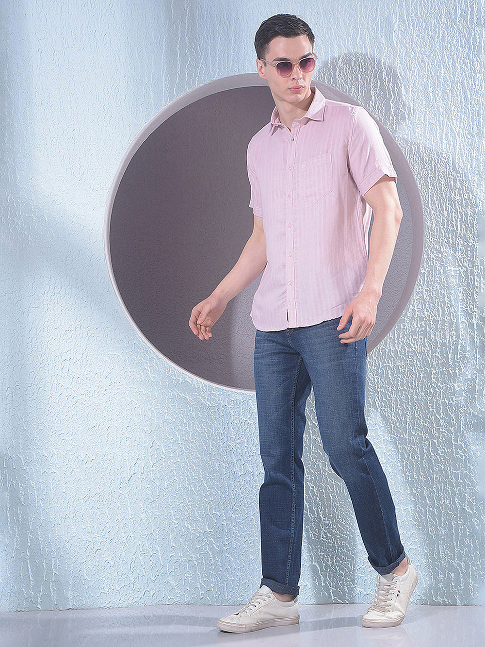 Pink Vertical Stripes Shirt