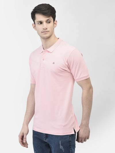 Pink Polo Neck T-Shirt