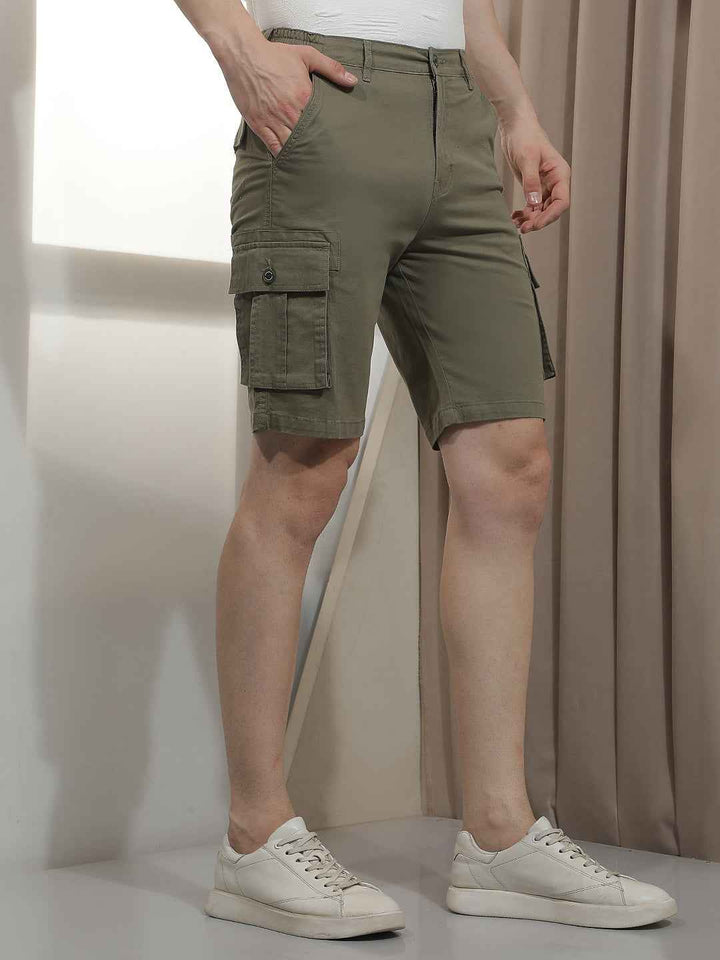 Rugged Olive Utility Cargo Shorts