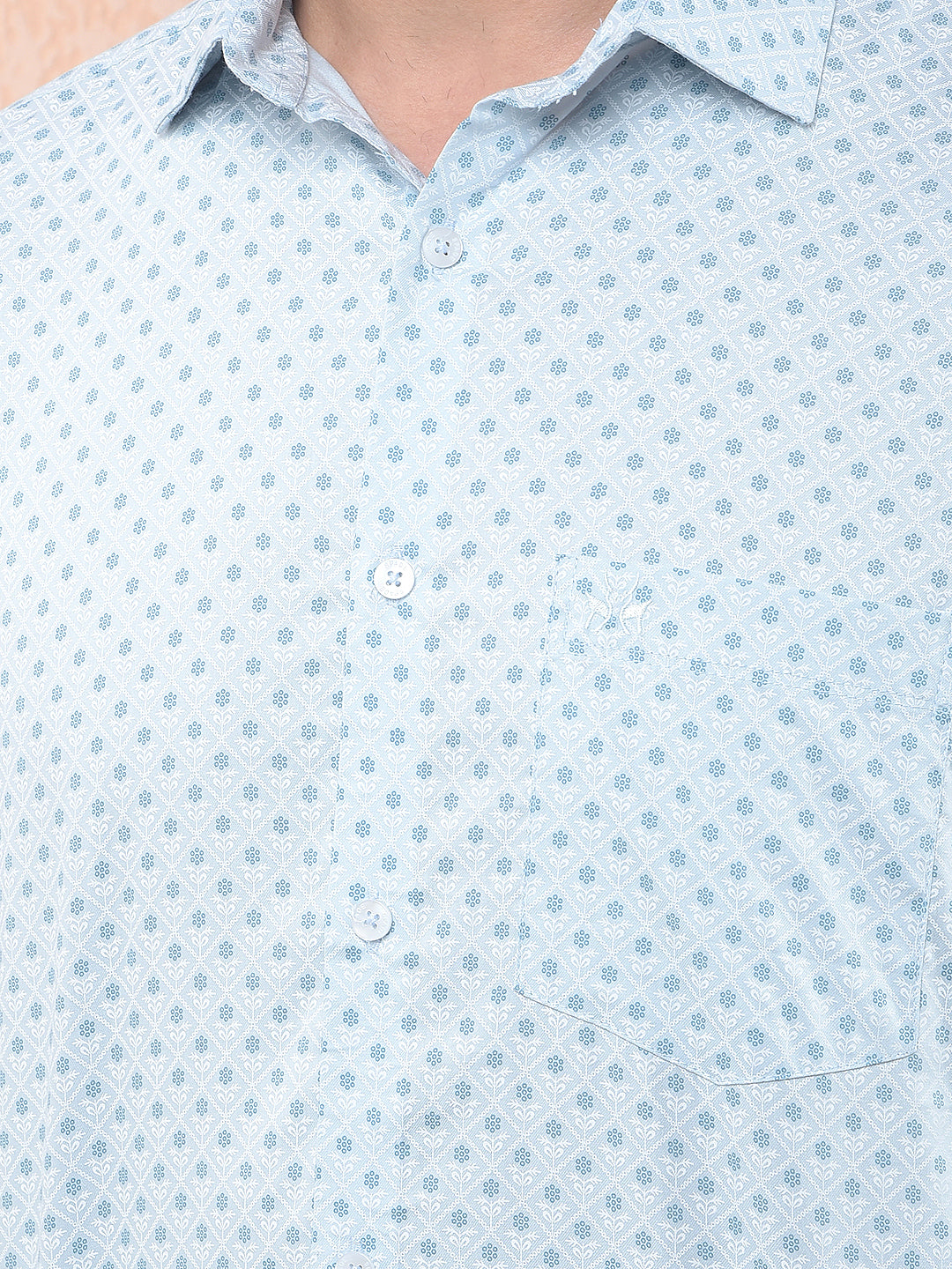 Blue Printed Modal Shirt
