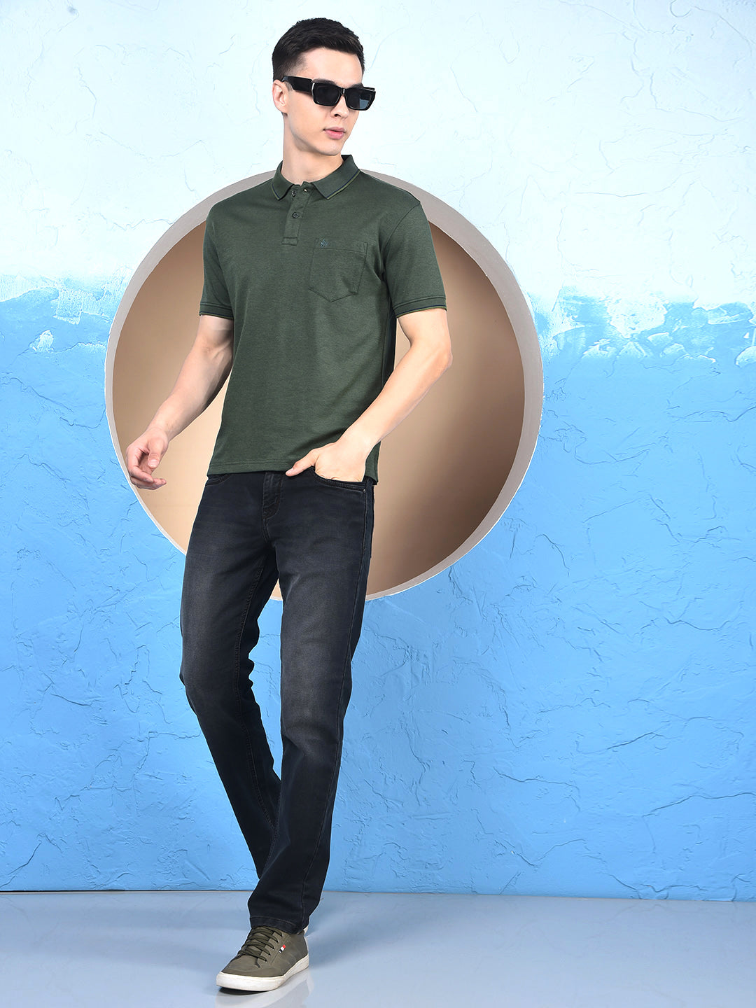 Green Polo Neck T-Shirt