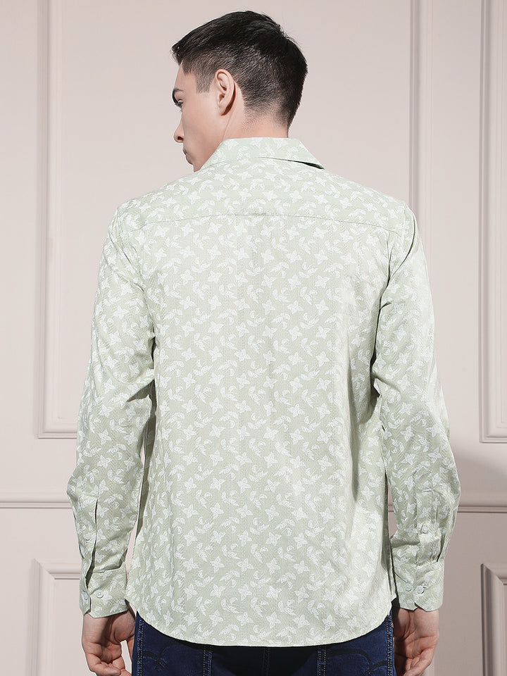 Green Floral Print Shirt