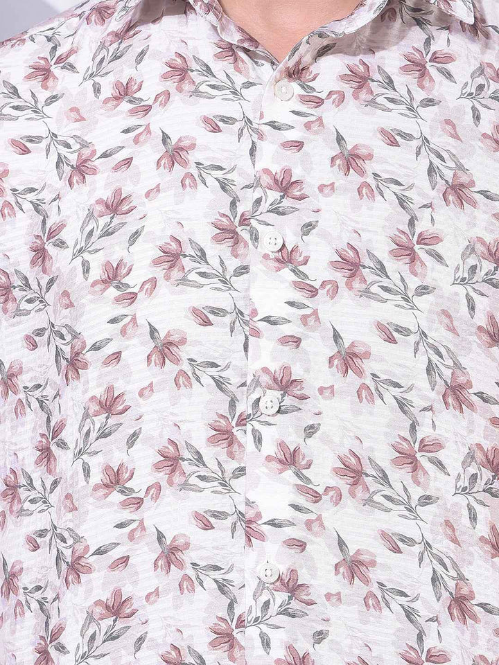 Maroon Floral Print Shirt