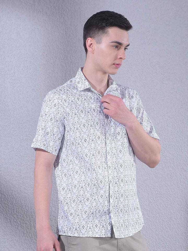 White Printed Shirt
