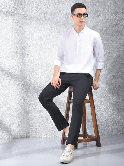 White Linen Kurta-Men Kurtas-Crimsoune Club