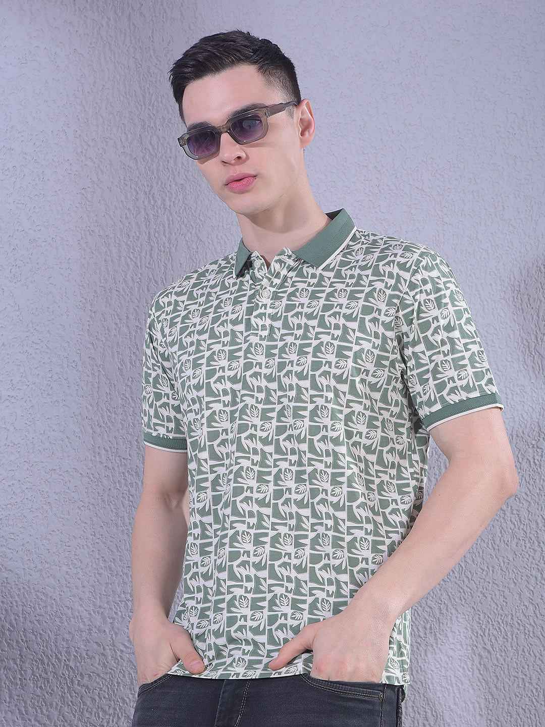 Green Floral Print T-Shirt