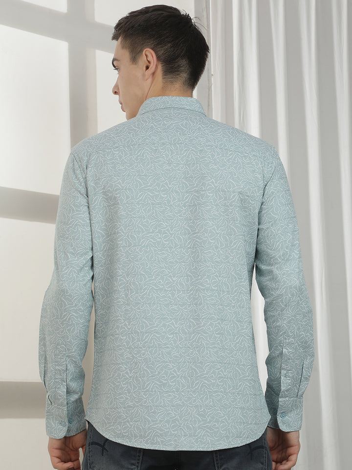 Green Printed 100% cotton Shirt