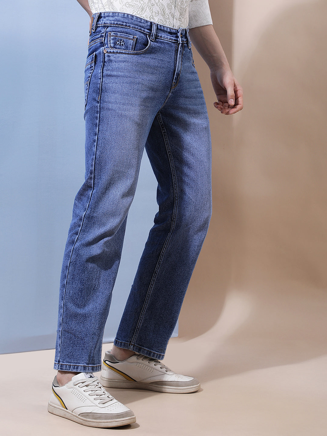 Minimalist Deep Blue Baggy Jeans
