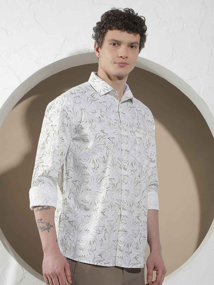 Green Floral Print Shirt