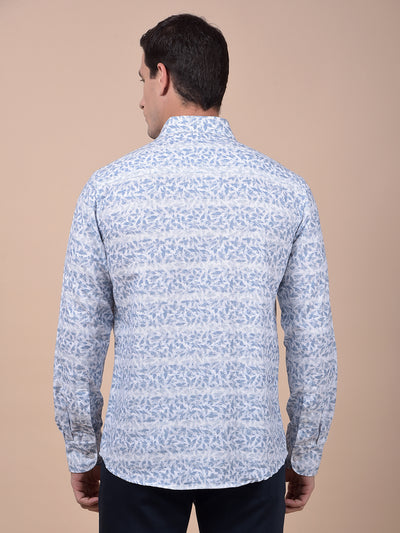 Blue Floral Print Shirt