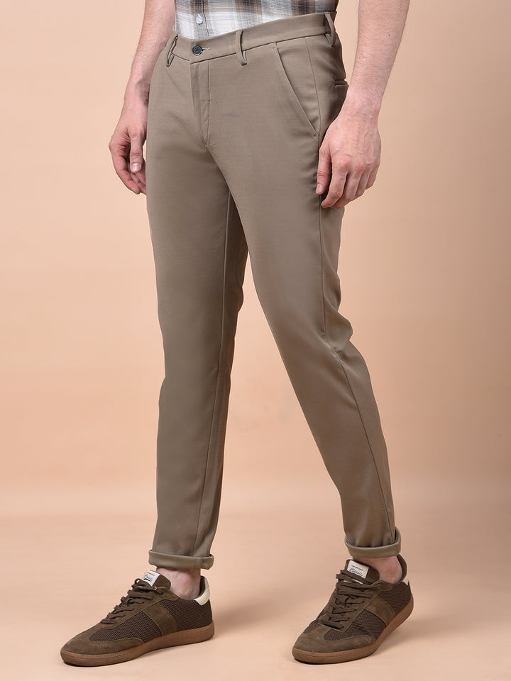 Elevated Khaki Knitted Trousers